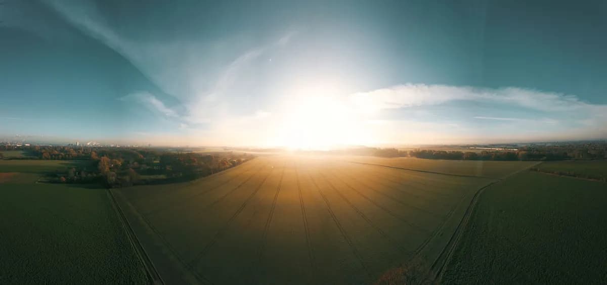 Soccer field at sunrise